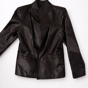 Cole Haan Dark Brown Leather Jacket